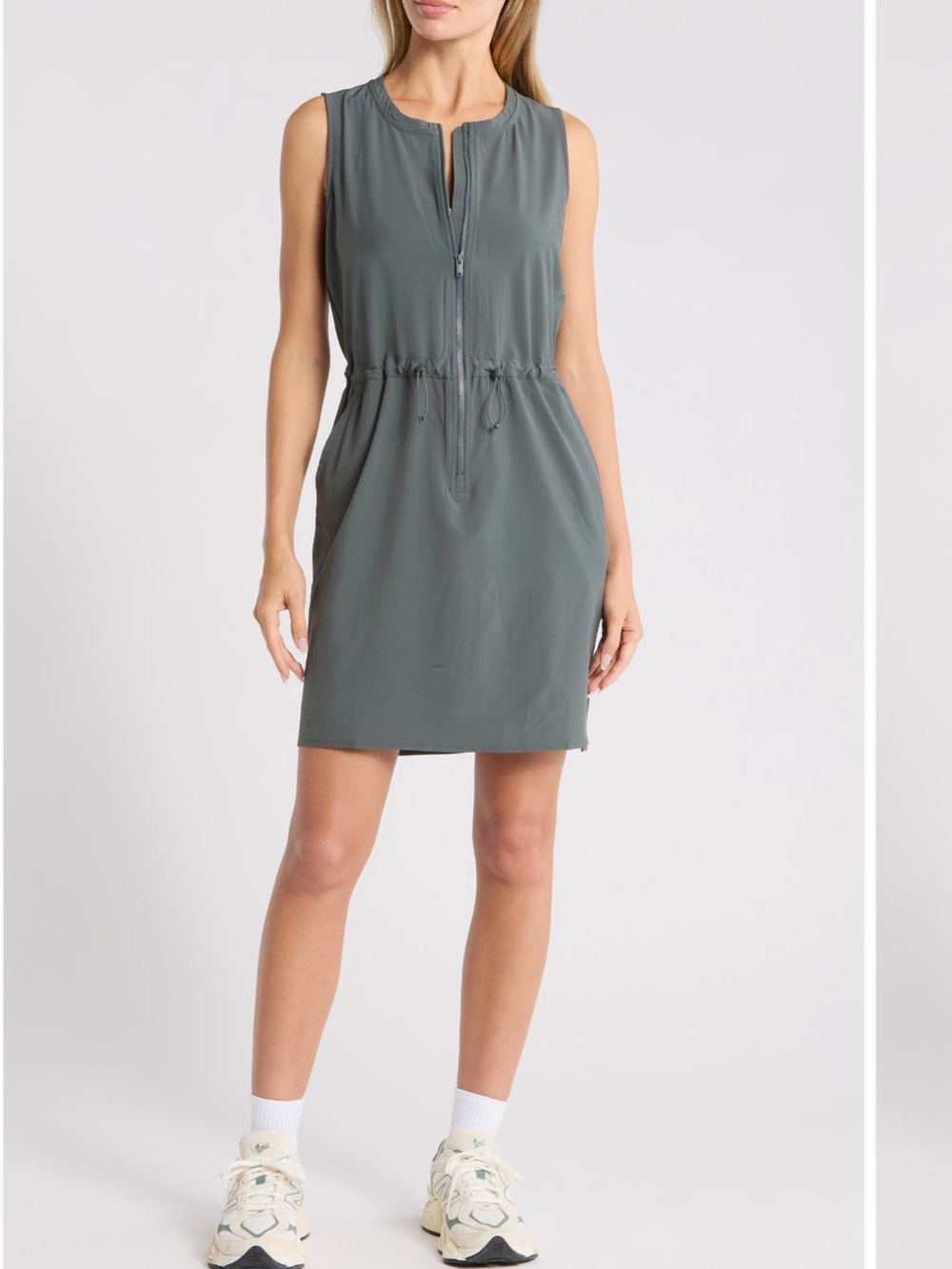 ZELLA Venture Sleeveless Front Zip Utility Dress